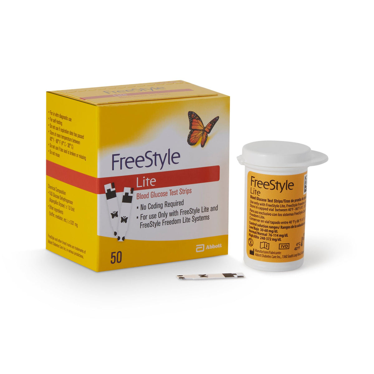 FreeStyle Lite® Blood Glucose Test Strips, BX/1