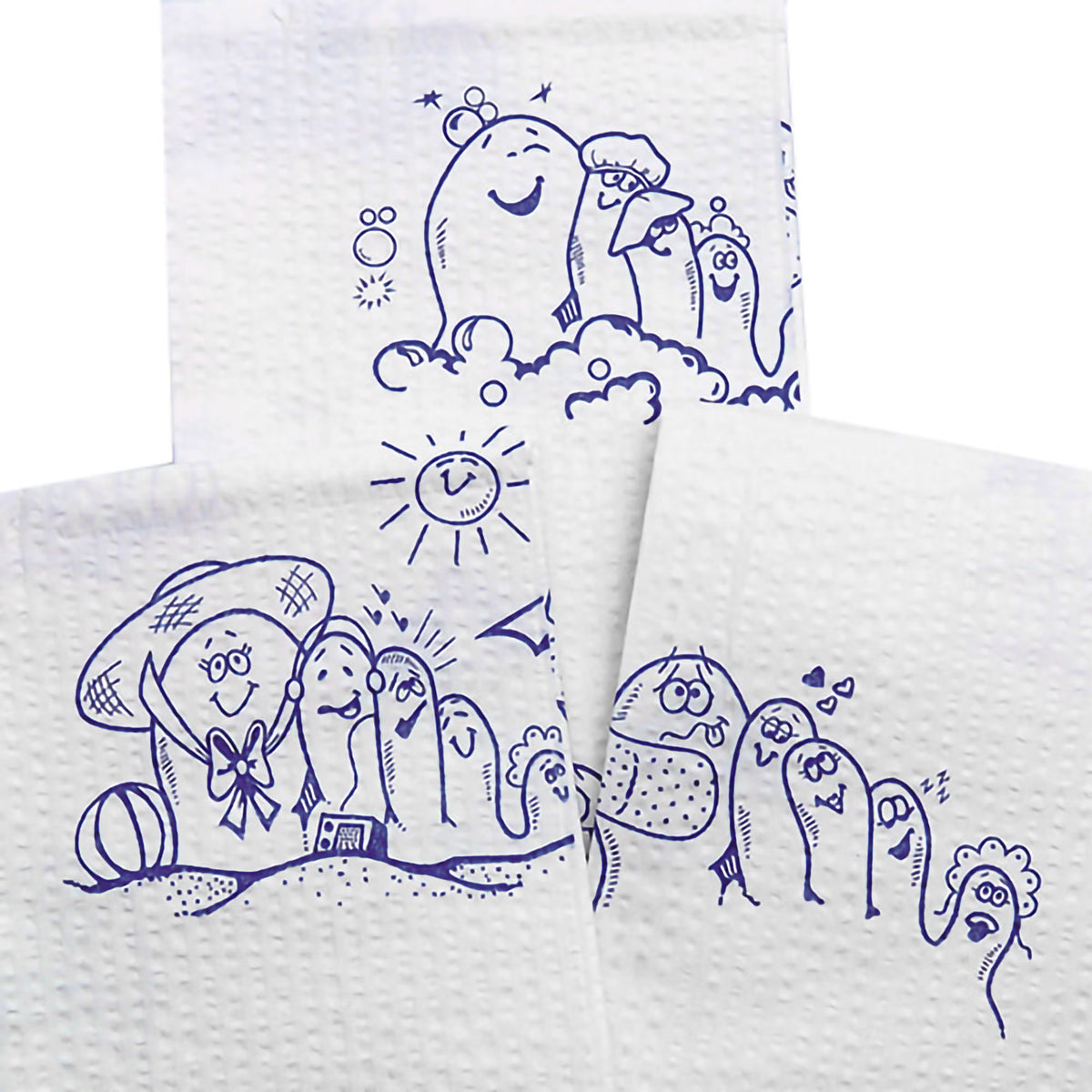 McKesson Nonsterile White / Blue Cartoon Toes Procedure Towel, 13 x 18 Inch