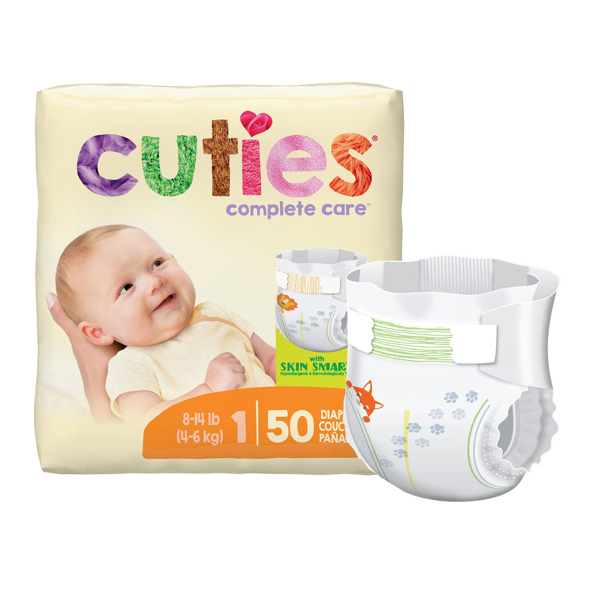 Cuties® Premium Diaper, Size 1, CS/4