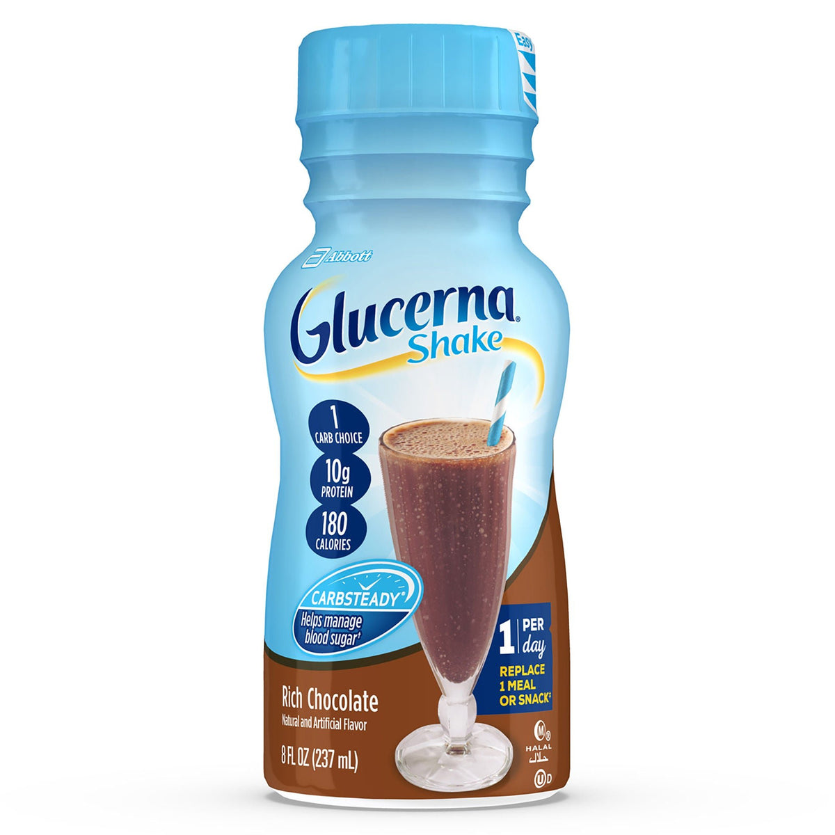 Glucerna® Original Shake, Chocolate Flavor, 8-ounce bottle, PK/6