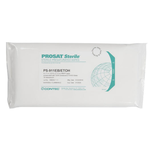 Prosat® Sterile™ Presaturated Wipes, 9 x 11 Inch, BG/30