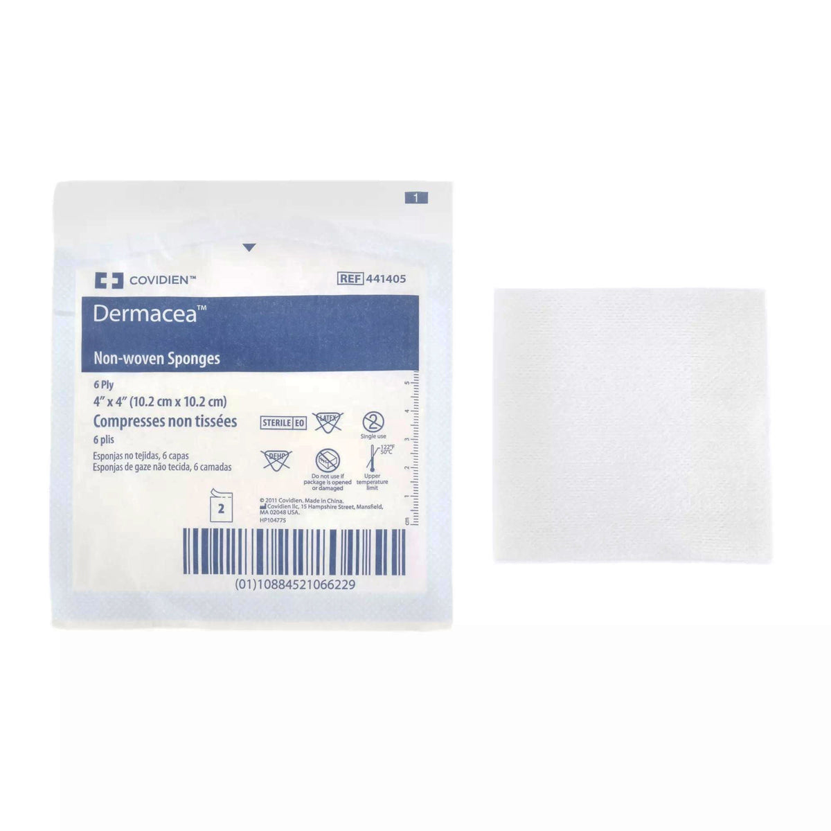 SPONGE, GZE DERMACEA N/WOVN 6PLY 4"X4" 2CT (25/PK 12PK/CS), PK/50