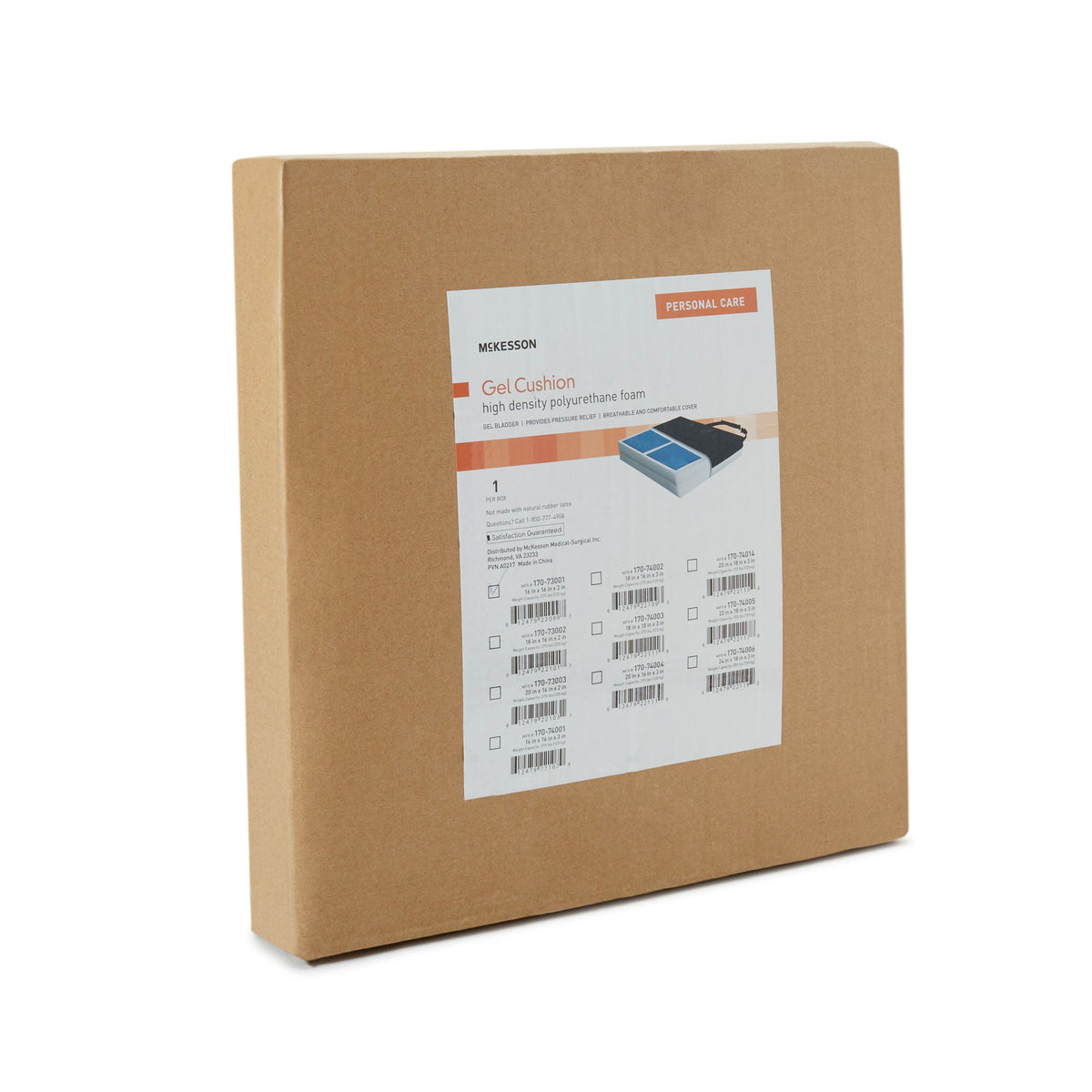 McKesson Gel Protekt Seat Cushion, 16 x 16 x 2 Inch