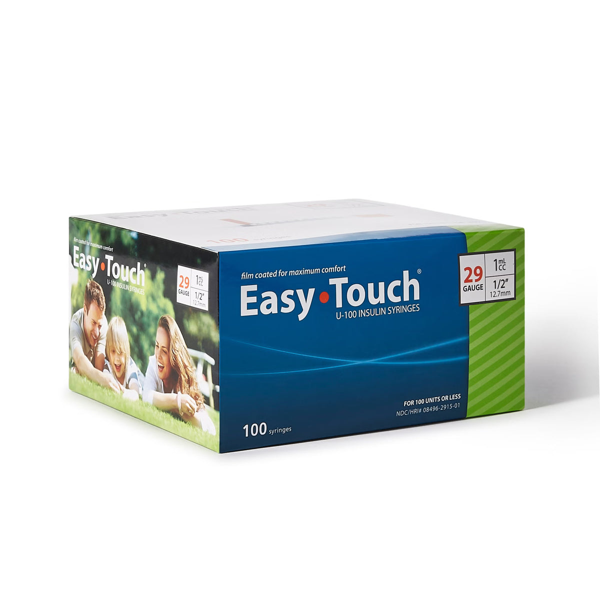 EasyTouch™ Standard Insulin 1cc Syringe with Needle, 29 Gauge, 1/2 Inch Length