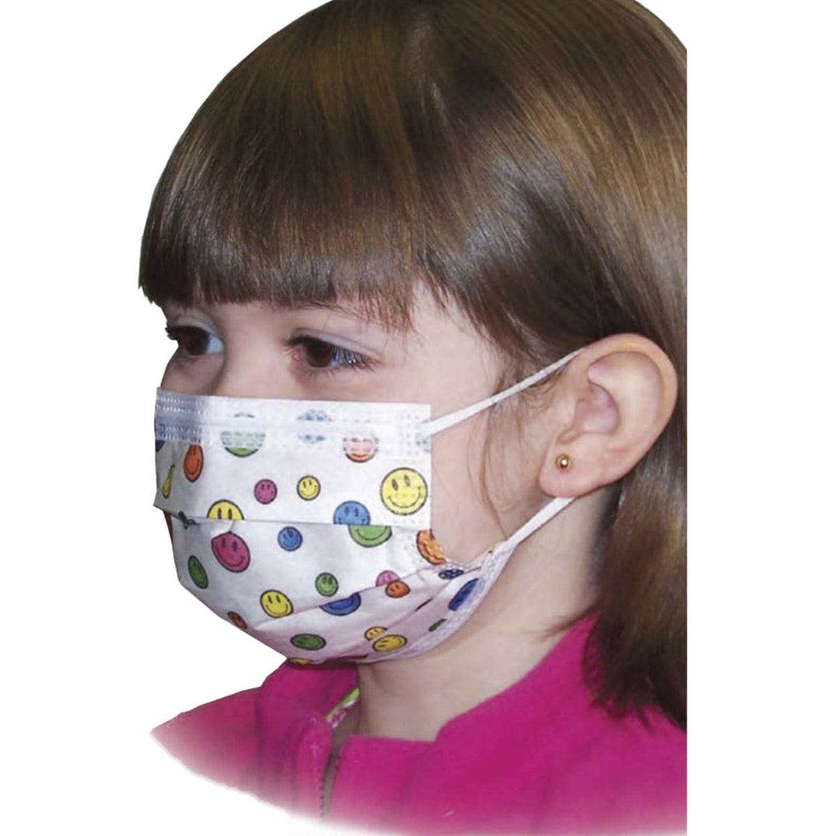 Precept® Medical Products Pediatric Procedure Mask, Happy Face Print, BX/75