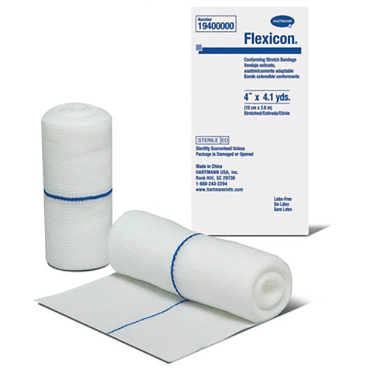 Flexicon® Sterile Conforming Bandage, 4 Inch x 4-1/10 Yard, One-Ply, BX/12