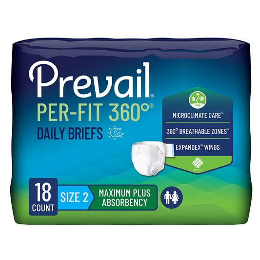 Prevail® Per-Fit 360°™ Daily Briefs, Maximum Plus, Large, CS/72