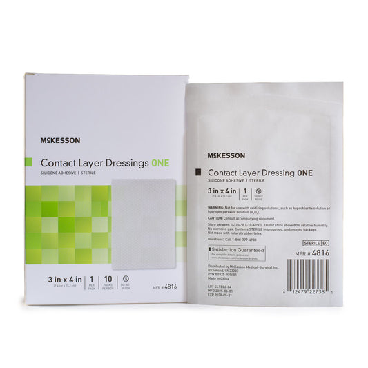 McKesson Silicone Wound Contact Layer Dressing, 3 x 4 Inch