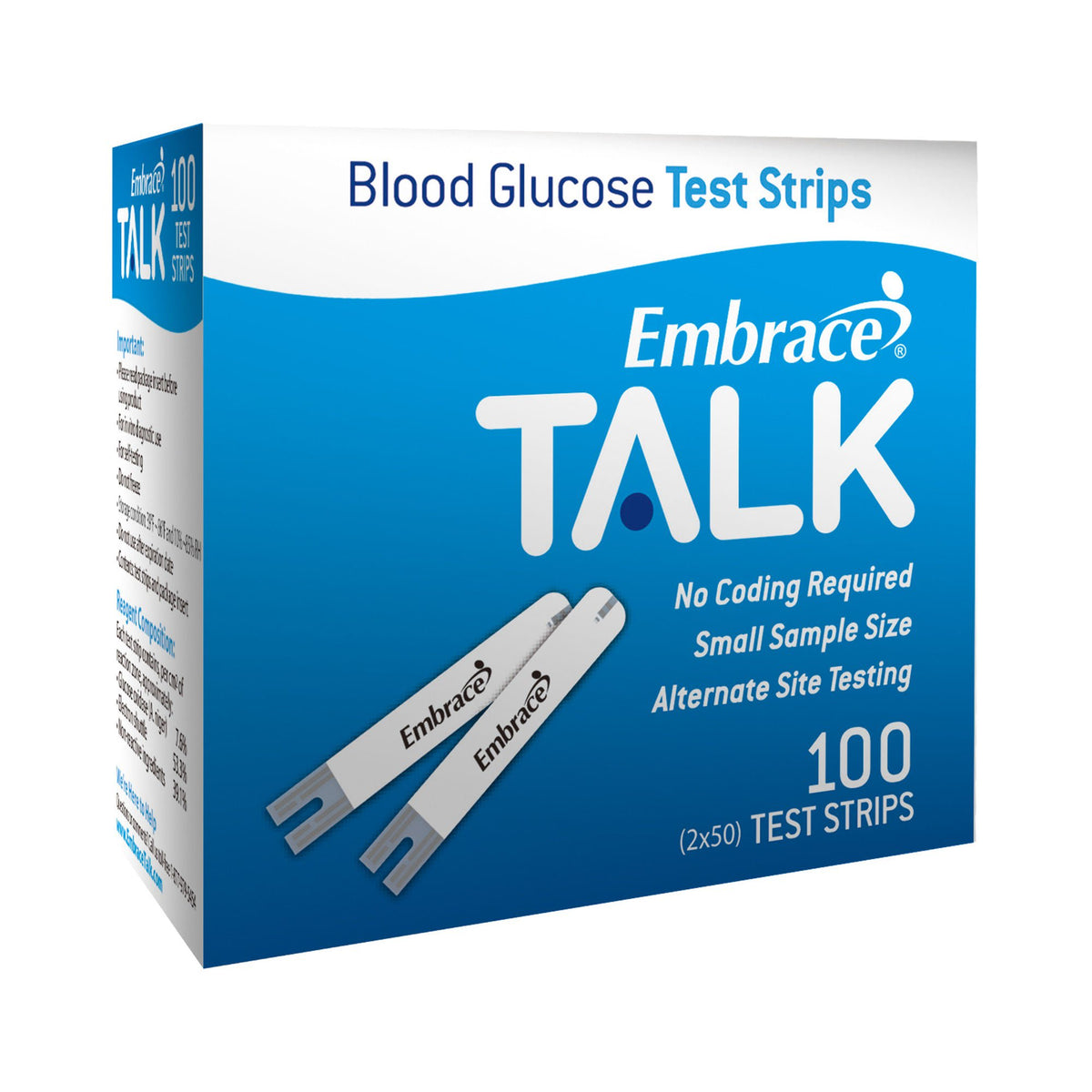 Omnis Health Embrace® Talk Blood Glucose Test Strips, BX/1