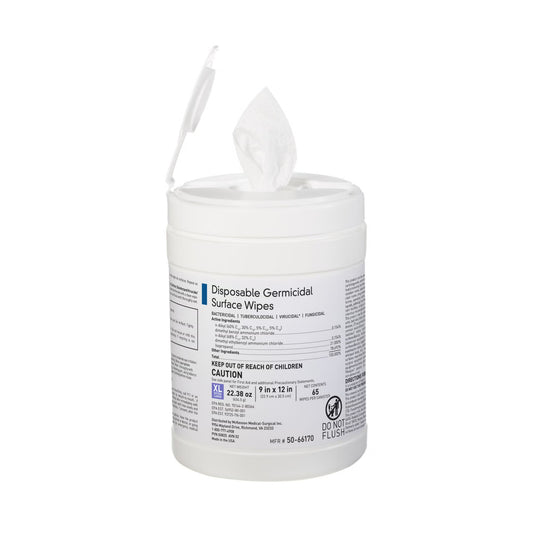 McKesson Germicidal Extra Large Surface Disinfectant Wipes, Canister, BX/1
