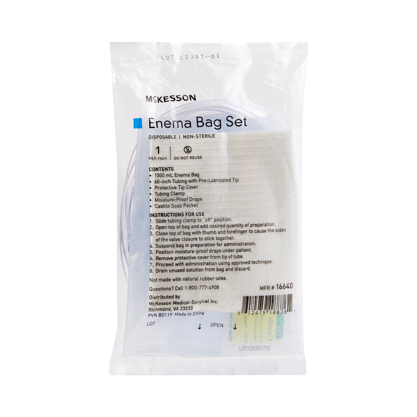 BAG, ENEMA W/SOAP 1500CC (50/CS)