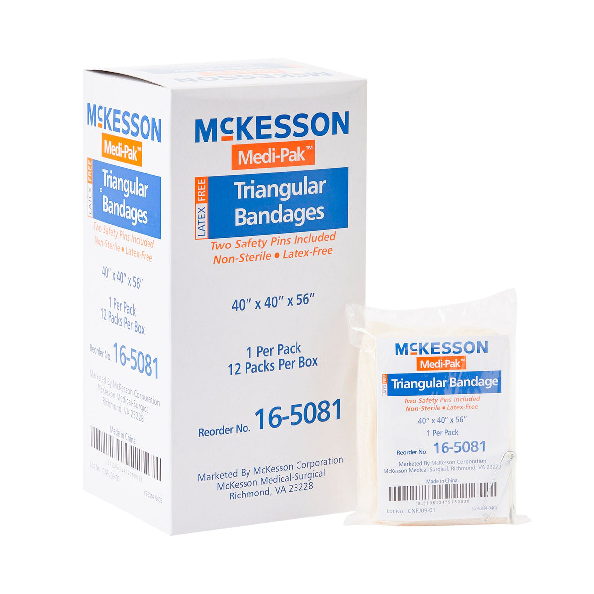 McKesson Triangular Bandage, 40 x 40 x 56 Inch, CS/72