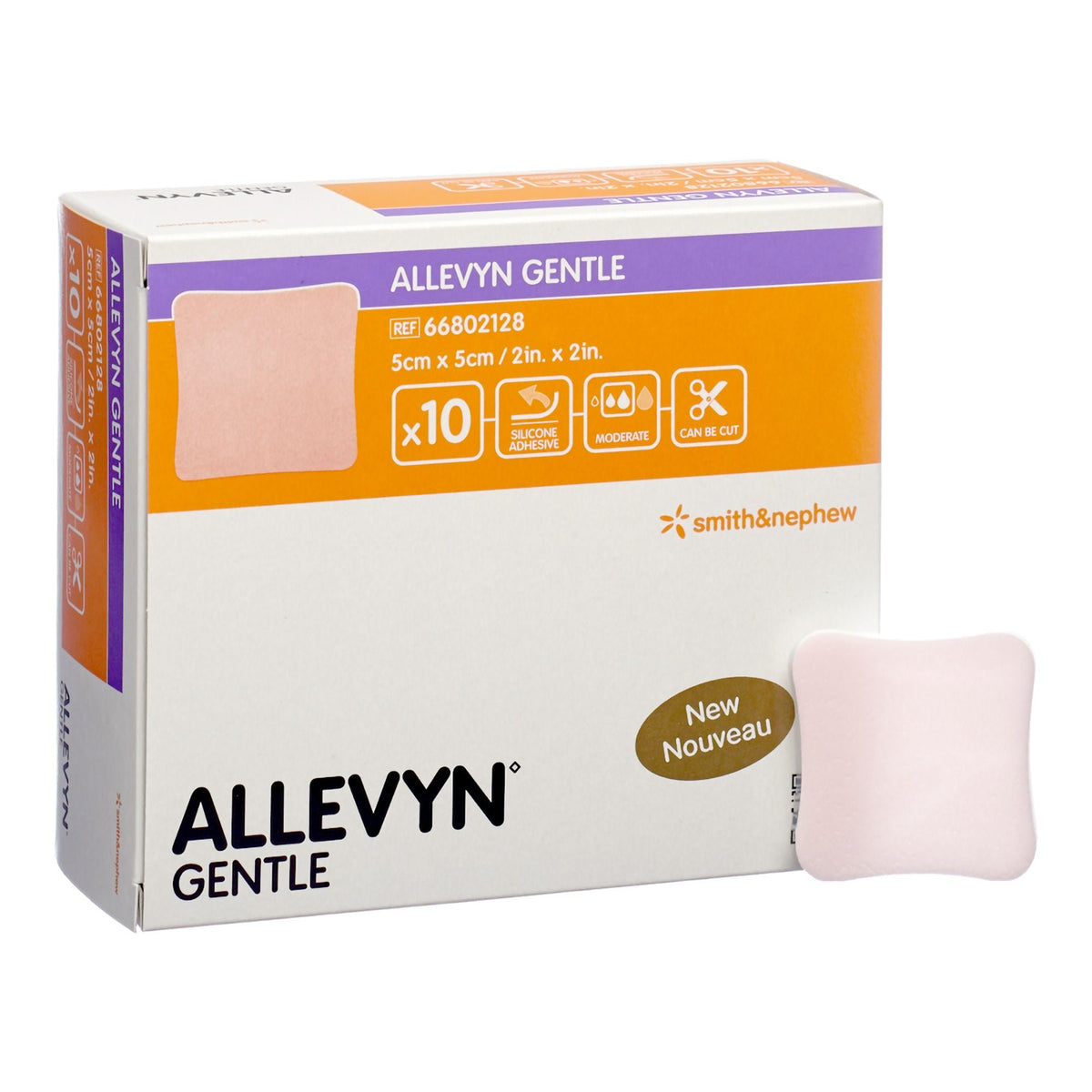 Allevyn Gentle Border Silicone Foam Dressing, 2 x 2 Inch, EA/1