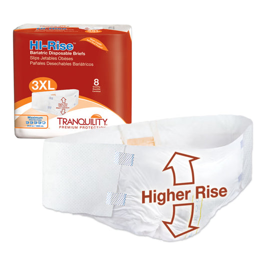 Tranquility® HI-Rise™ Maximum Absorbency Bariatric Incontinence Brief, BG/8
