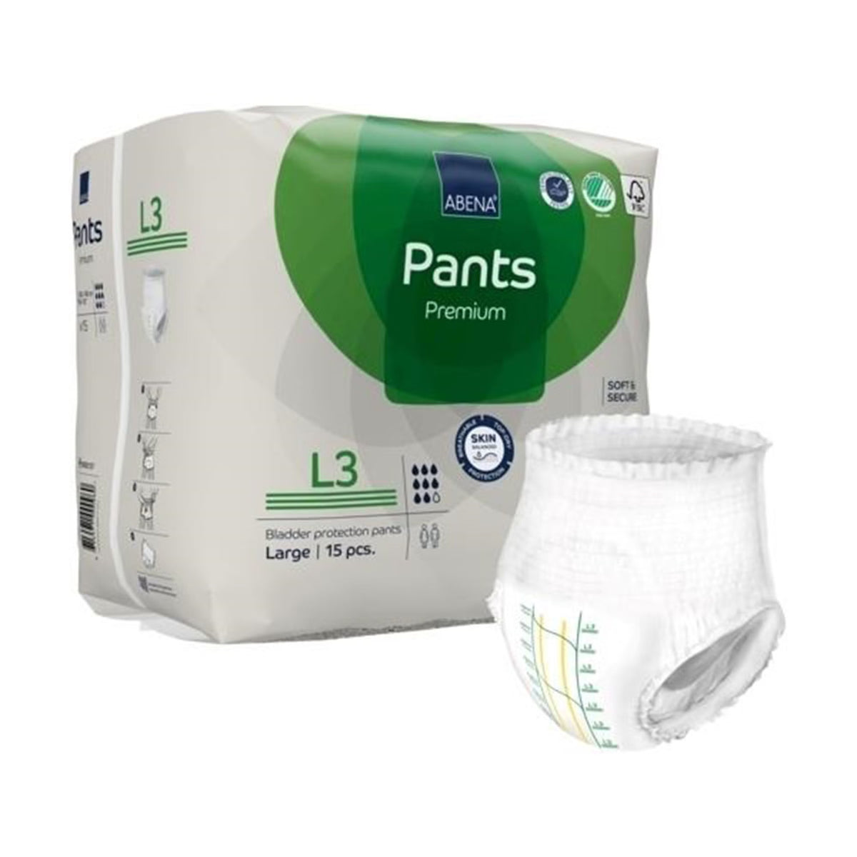 Abena® Premium Pants L3 Incontinence Brief, Large, PK/15
