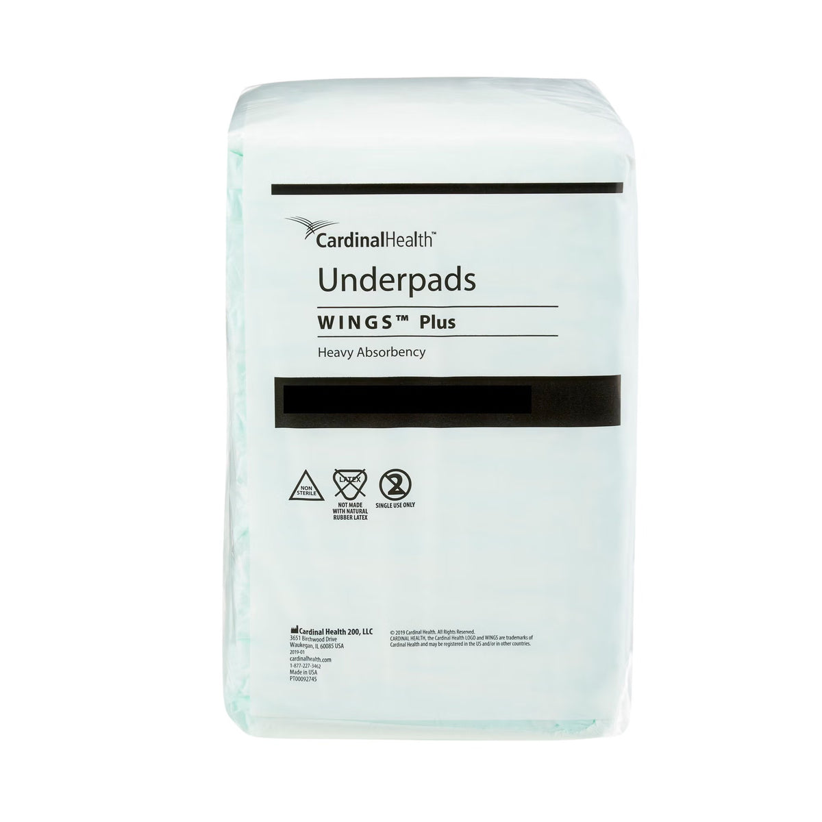 Wings Plus Underpads, Disposable, Heavy Absorbency, Beige, 36 X 36 Inch, BG/12