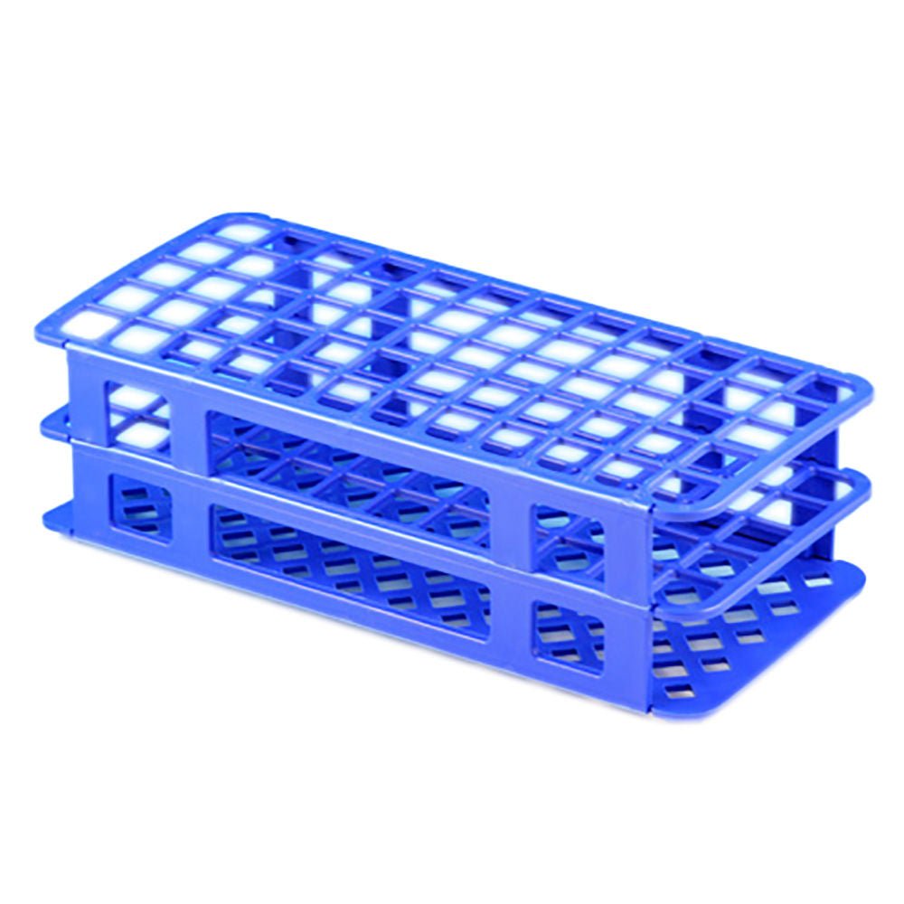 Globe® Scientific 456500 Series Test Tube Rack, 16/17mm, 60-Place, Blue, EA/1