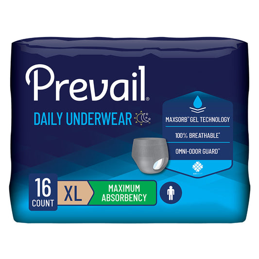 Prevail® Daily Underwear Maximum Absorbent Underwear, Extra Large, BG/16