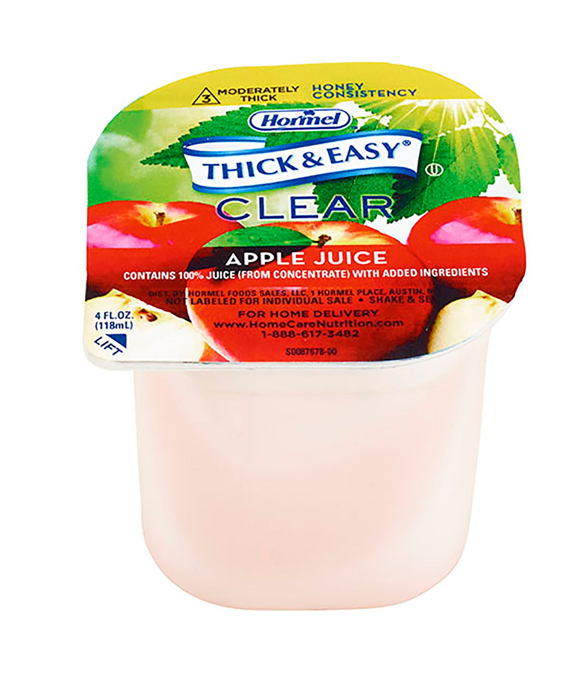 Thick & Easy® Clear Honey Consistency Apple Thickened Beverage, 4-ounce Cup, CS/24