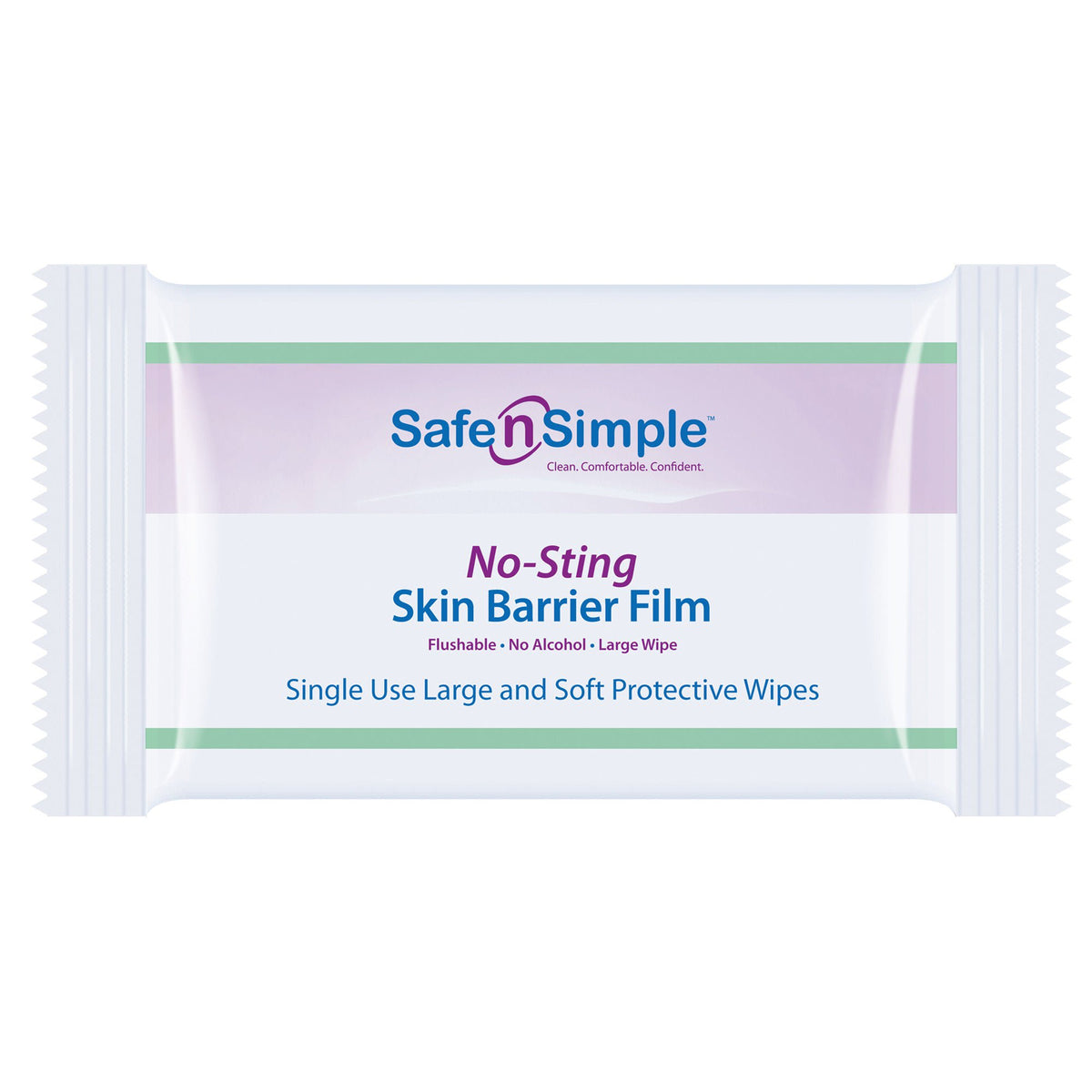 Safe N Simple No-Sting Skin Barrier Wipe, 5 x 7 Inch, BX/25