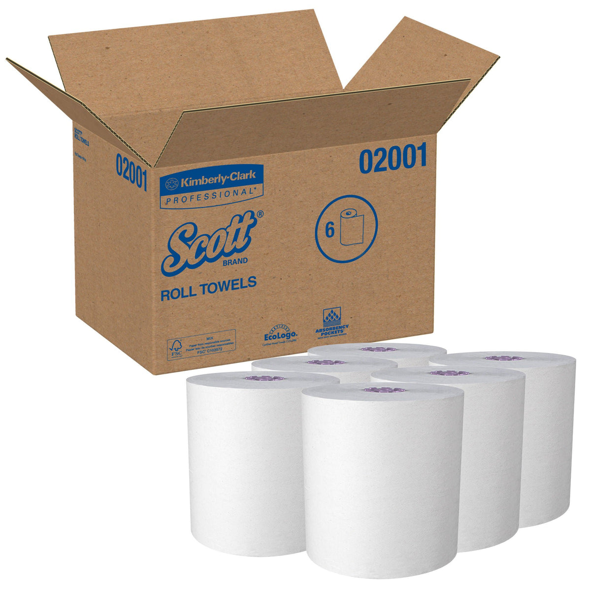 Scott® Essential White Paper Towel, 8 Inch x 950 Foot, CS/6