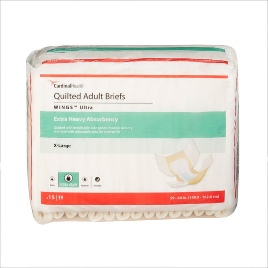 Wings™ Ultra Quilted Extra Heavy Absorbency Incontinence Brief, Extra Large, CS/60