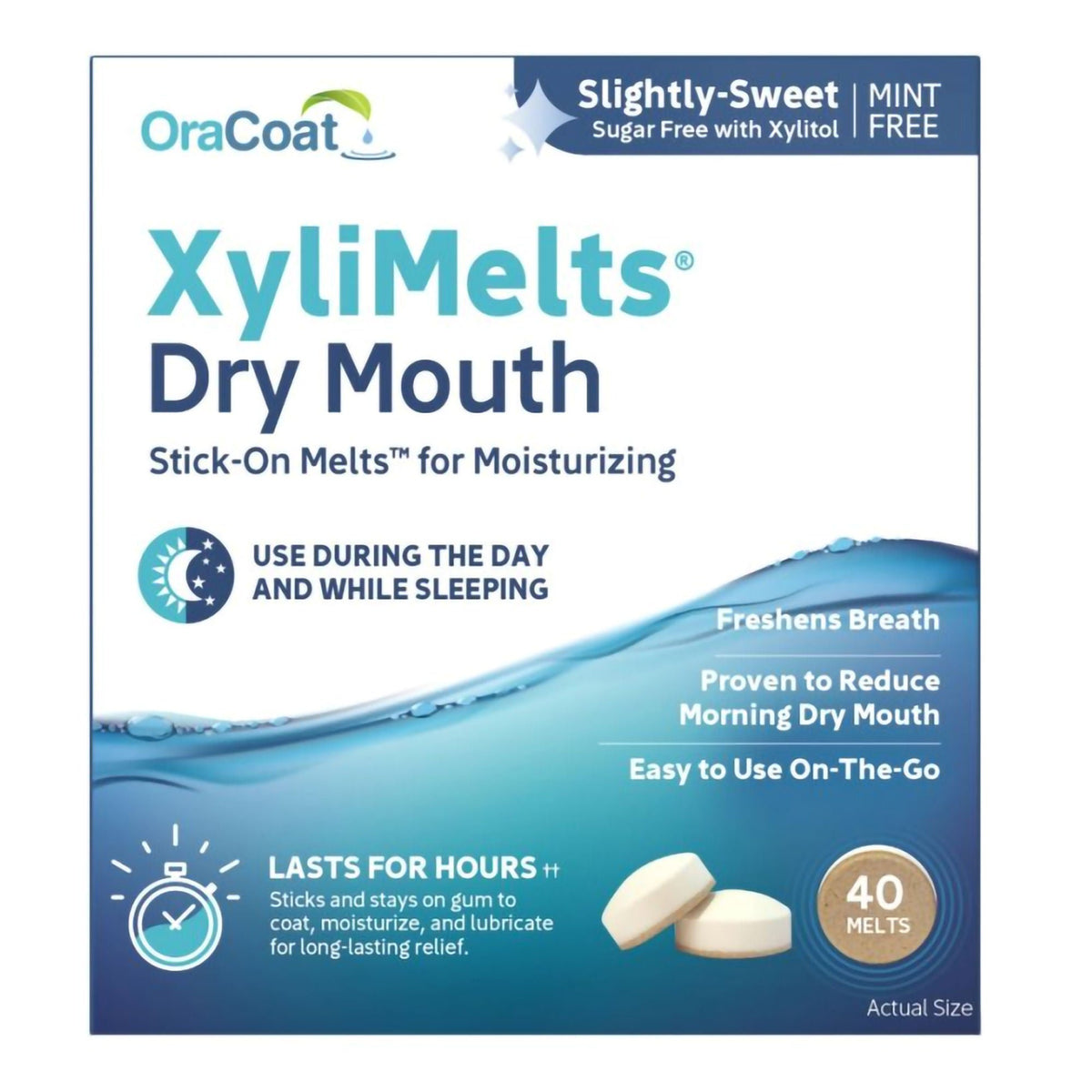 OraCoat® XyliMelts® Dry Mouth Stick-On Melts Slightly Sweet