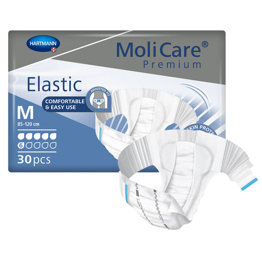 MoliCare® Premium Elastic 6 Drop Absorbency Incontinence Briefs, Medium, BG/30