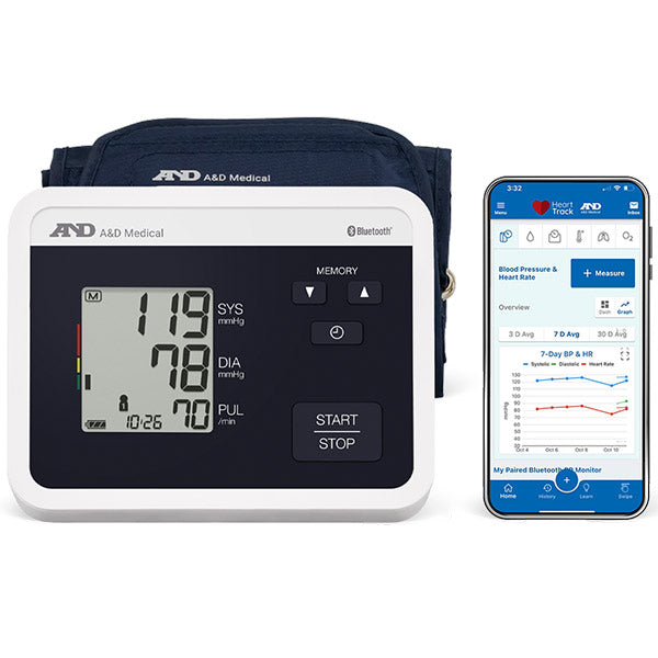 A&D Medical Multi-User Bluetooth Wide Range Cuff Blood Pressure Monitor, 8.6"-16.5 - REPLACES AEUA767F, AEUA767FAC