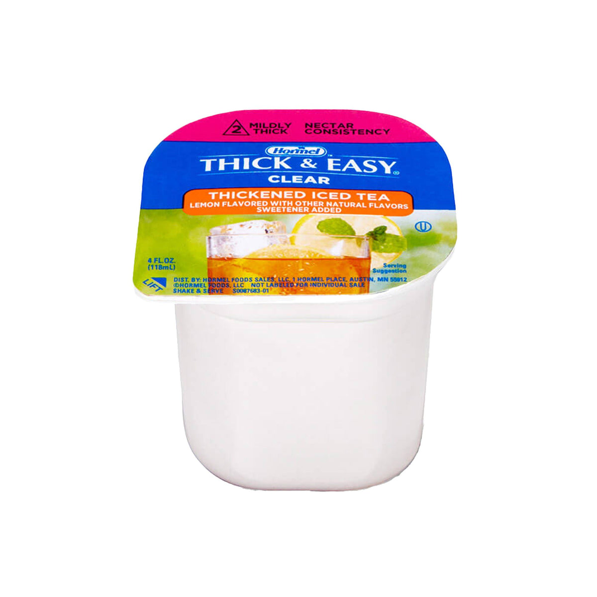 Thick & Easy® Clear Nectar Consistency Iced Tea Thickened Beverage, 4-ounce Cup, CS/24