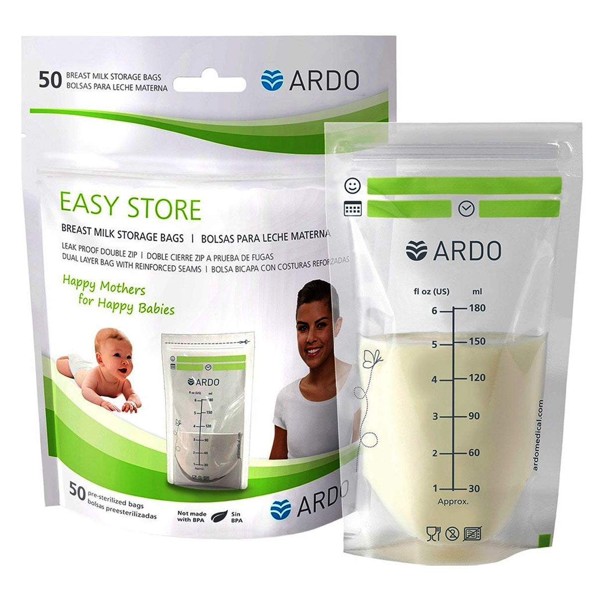 Easy Store Breast Milk Storage Bags, Bulk