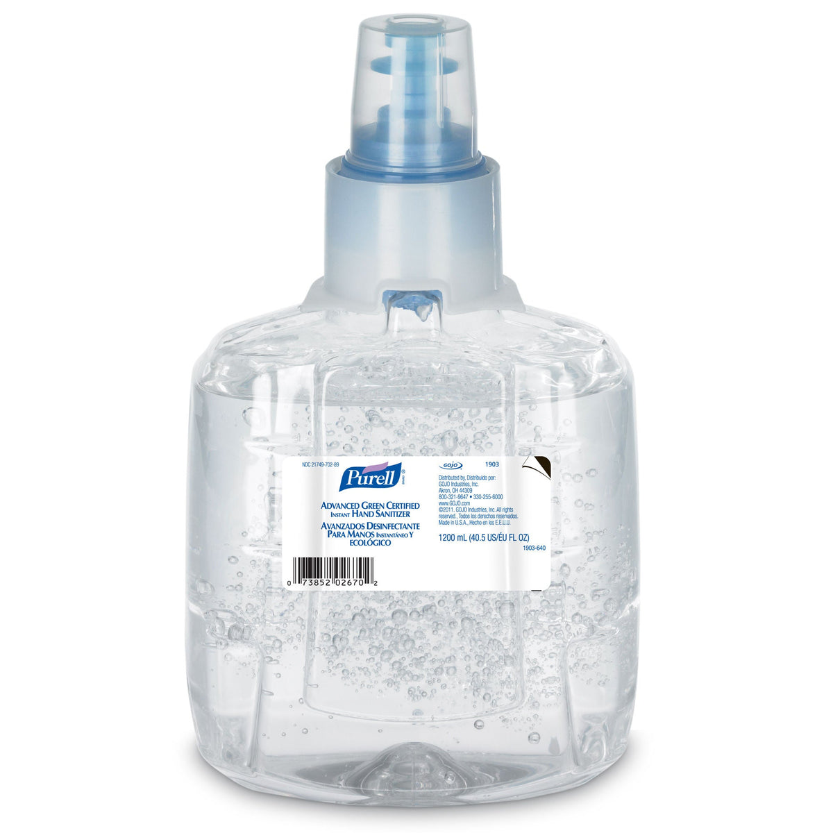 Purell® Advanced Hand Sanitizer 1,200 mL 70% Ethyl Alcohol Gel Green Certified, CS/2