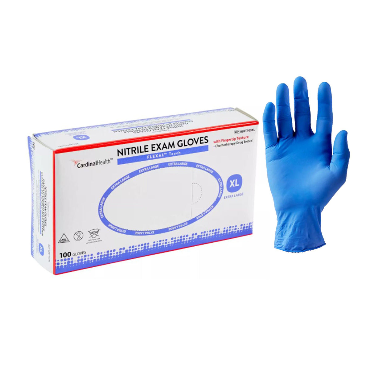 Flexal™ Touch Nitrile Exam Glove, X-Large, Blue, BX/100