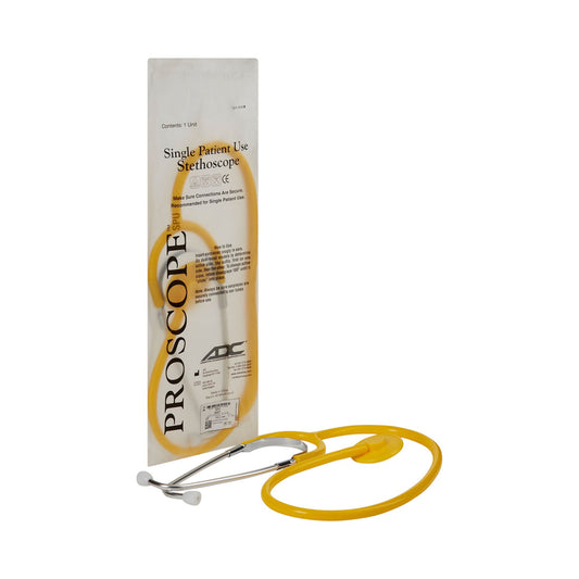 Proscope Disposable Stethoscope, Binaural, Yellow, 22 Inch, CS/50