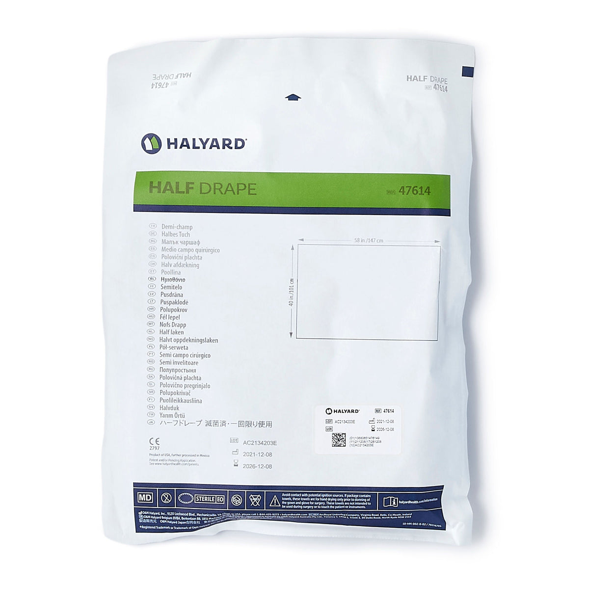 Halyard Sterile Half General Purpose Drape, 40 x 58 Inch, CS/60