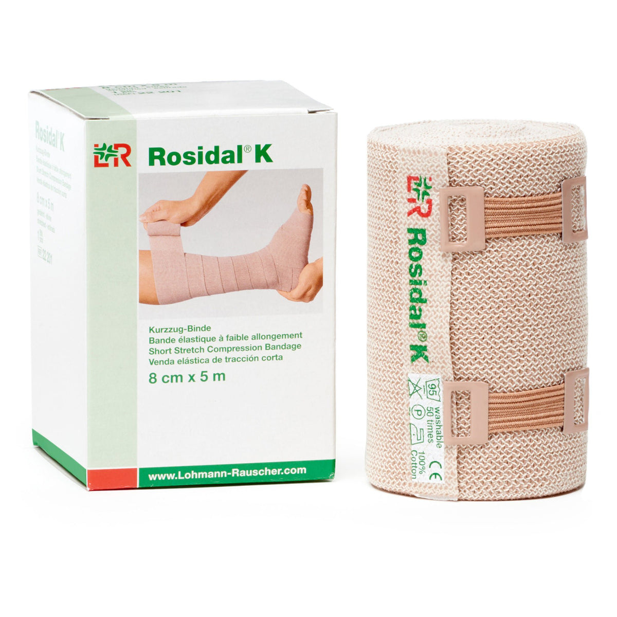 Rosidal® K Compression Bandage, 8 Centimeter x 5 Meter, BX/1