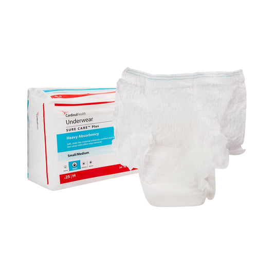 Sure Care™ Plus Heavy Absorbent Underwear, Medium, CS/100