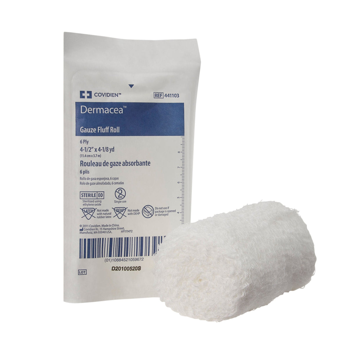 Dermacea™ Sterile Fluff Bandage Roll, 4-1/2 Inch x 4-1/10 Yard, 6-Ply