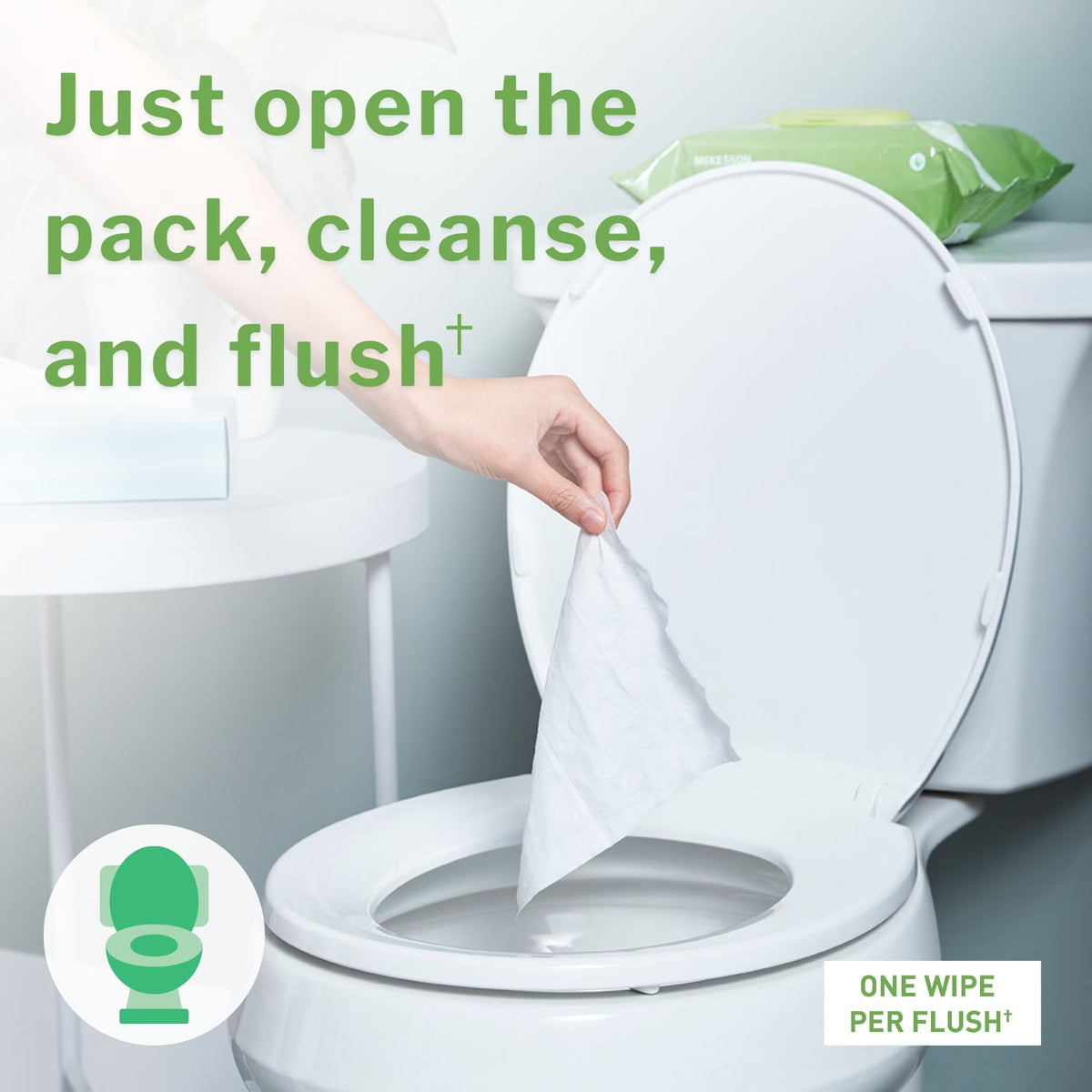 McKesson Flushable* Wet Wipes - Scented, 48 Wet Wipes per Pack