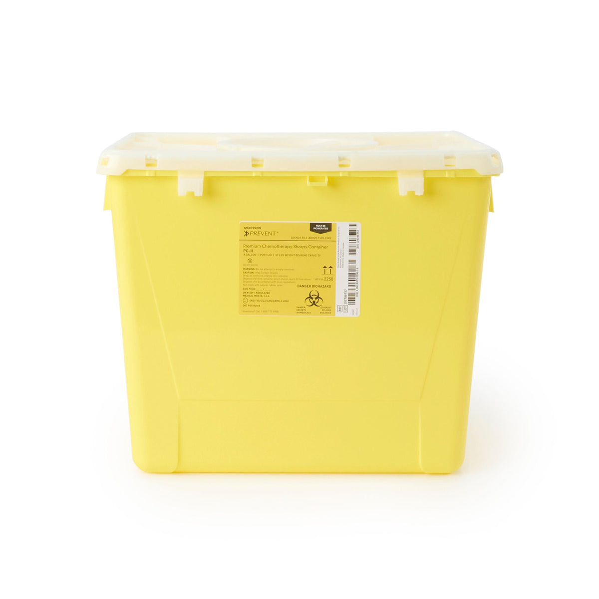 McKesson Prevent® Sharps Container, 8 Gallon, 13-1/2 x 17-3/10 x 13 Inch, EA/1