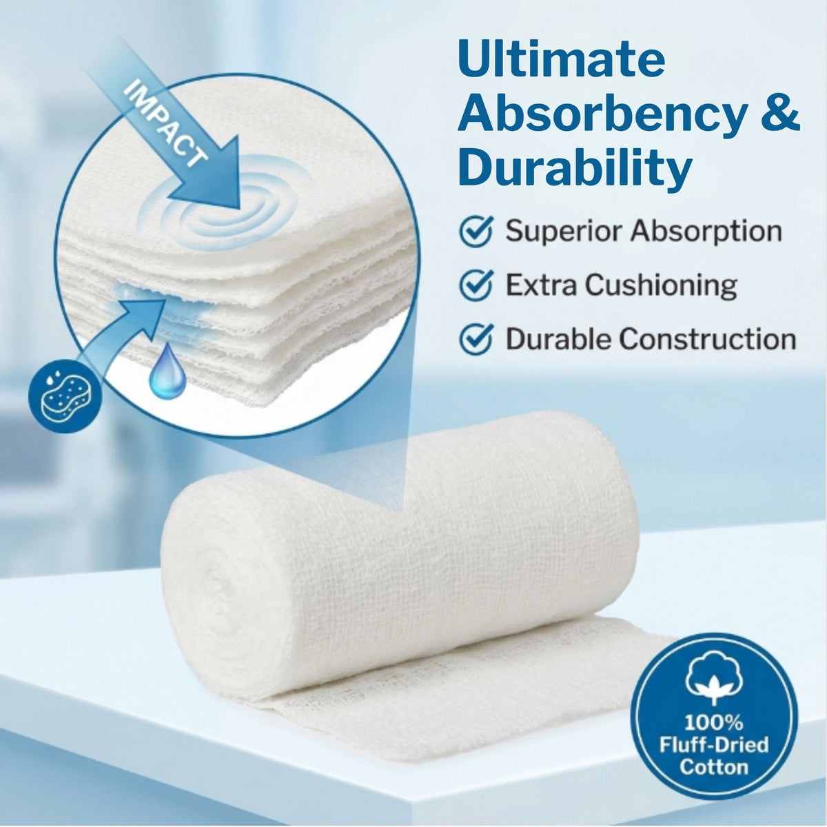 CareStock™ Nonsterile Gauze Bandage Roll, Sterile, 4.5 Inch x 4.1 Yard
