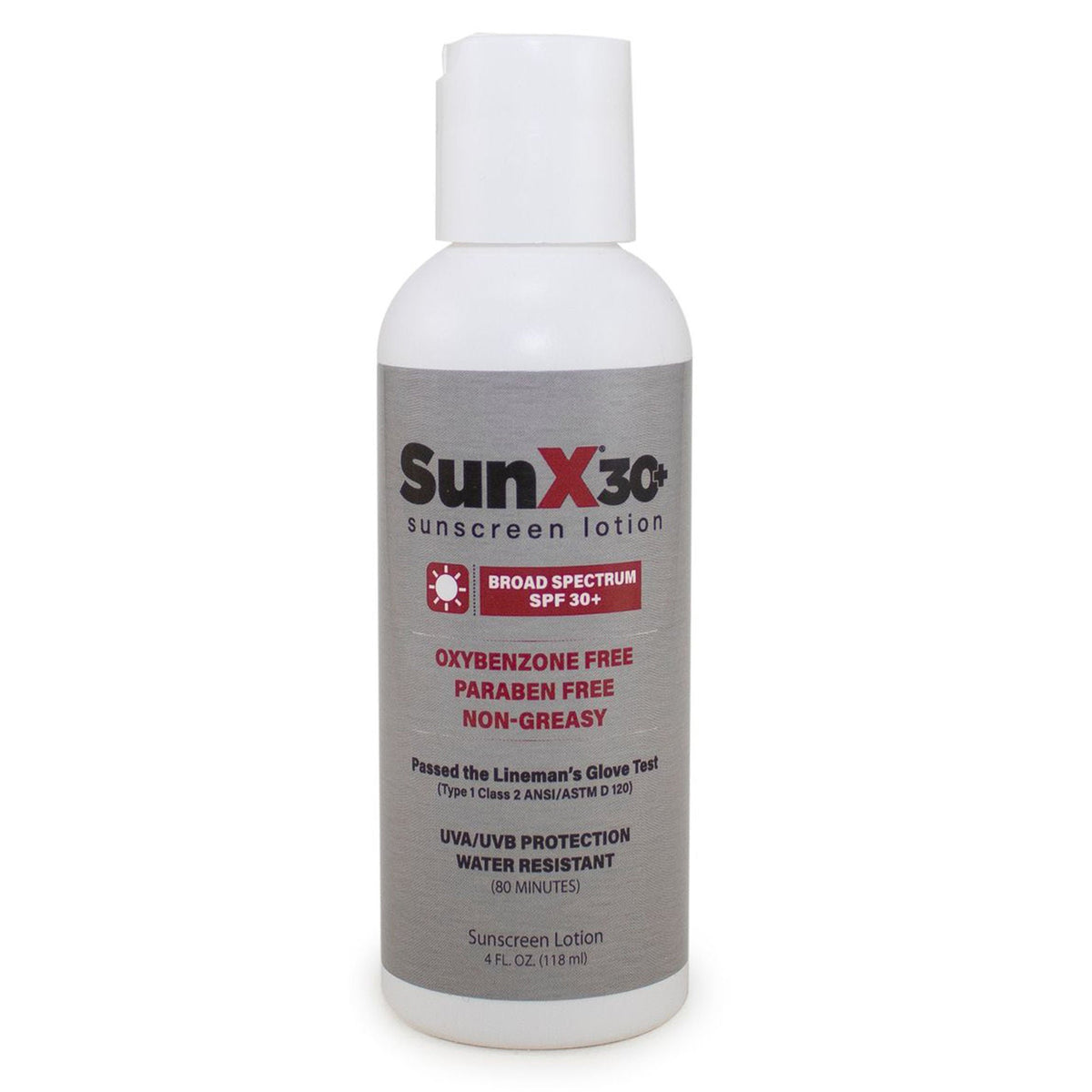 SunX® SPF 30+ Sunscreen, 4-ounce Bottle, CS/12
