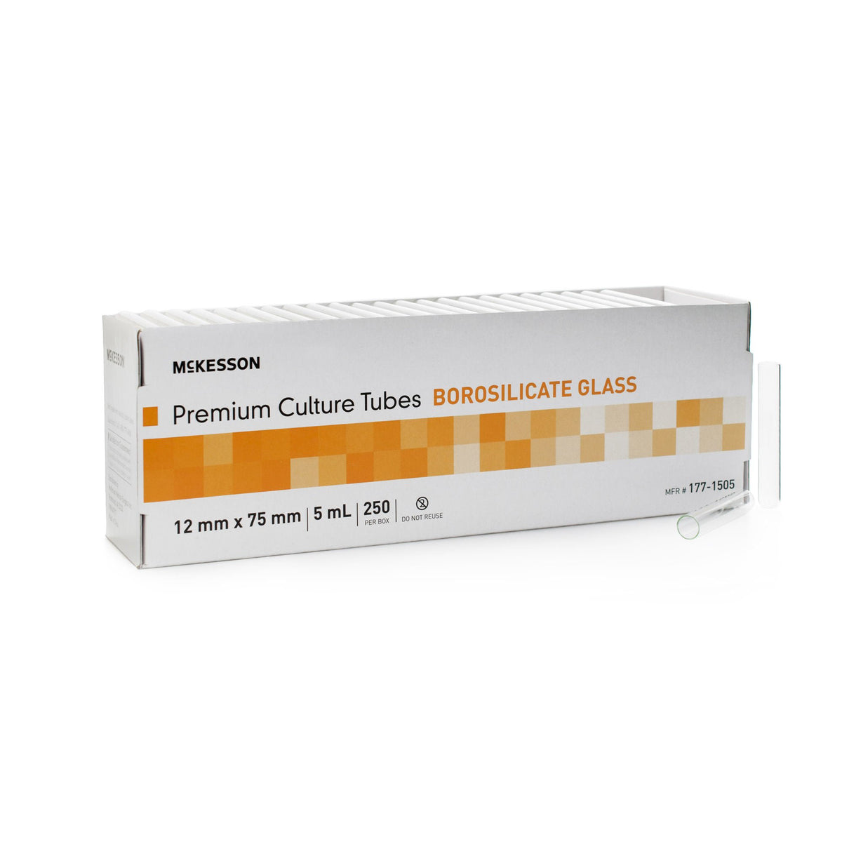 McKesson Round Bottom Glass Test Tube, 5 mL, 12 x 75 mm, BX/250
