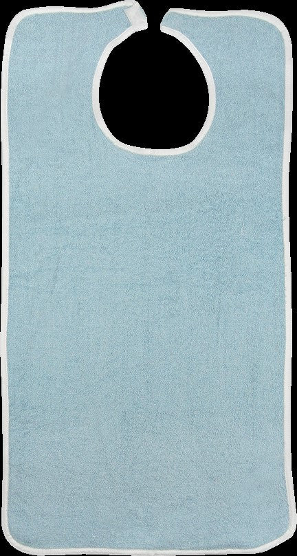 Blue Terry Bib Reusable with Velcro 18" x 34", EA/1