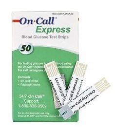 On Call® Express Blood Glucose Test Strips, BX/12