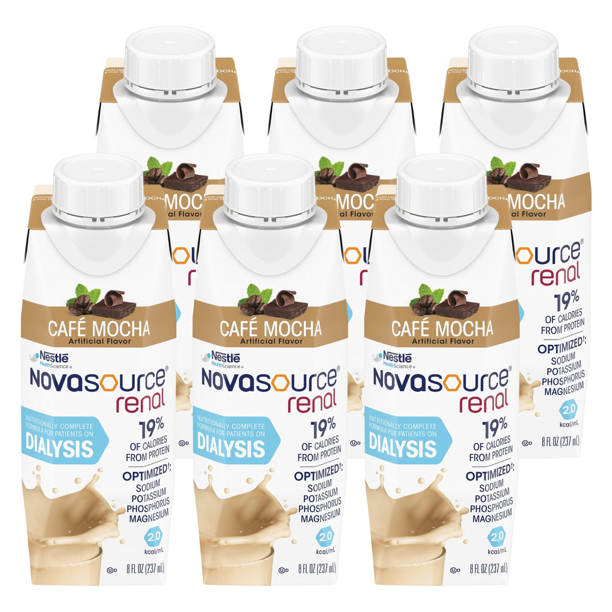 Novasource® Renal Café Mocha Formula for Patients on Dialysis, 8-ounce Carton