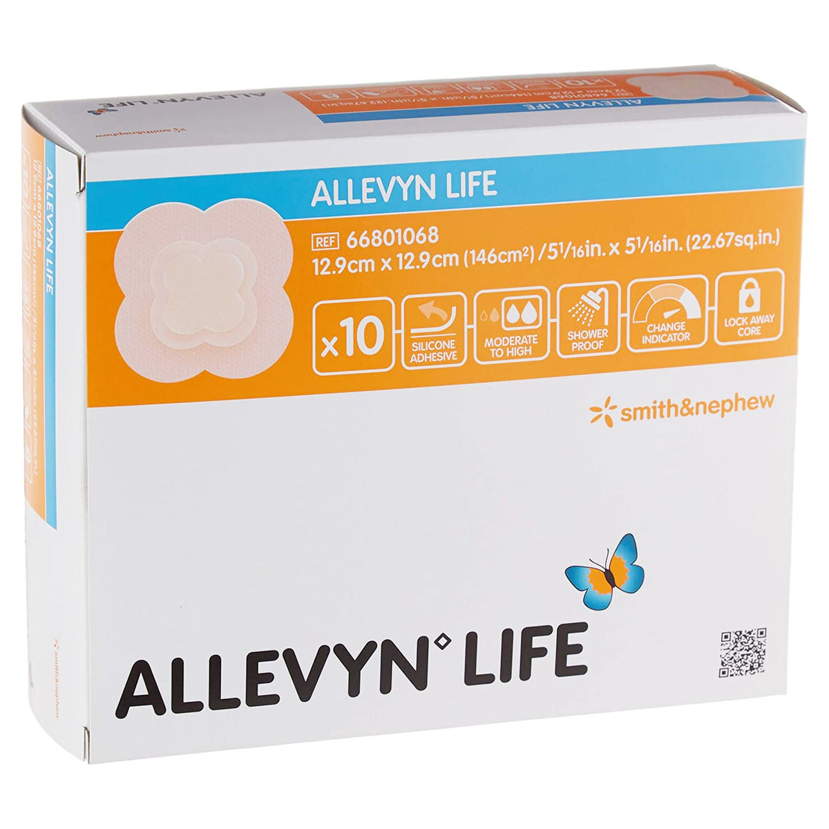 Allevyn Life Silicone Adhesive with Border Silicone Foam Dressing, 5¾ x 5¾ Inch, EA/1