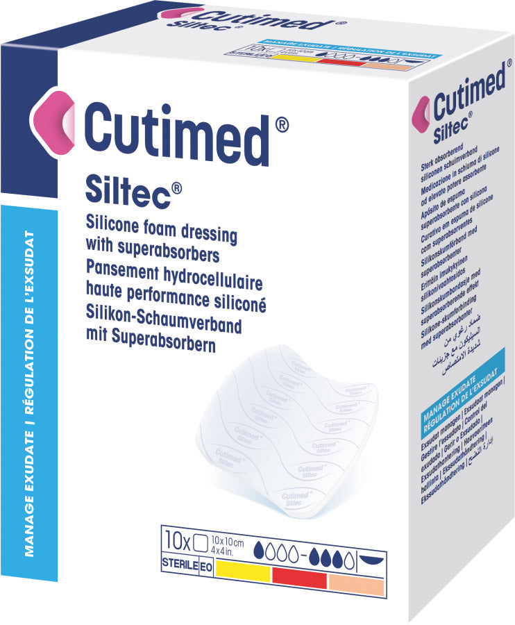 Cutimed Siltec Silicone Foam Dressing without Border, 4" x 4"