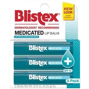 Blistex Medicated Balm, .15 oz, 3 Pack