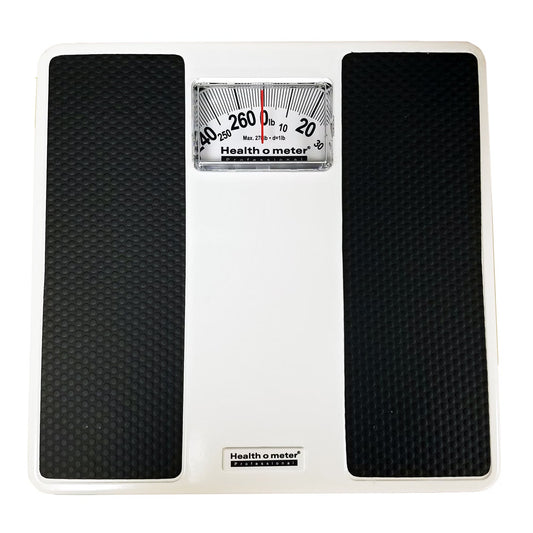 Health O Meter® Dial Scale, 270-lb. Capacity, Black & White Analog Large Display, CS/3